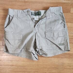 Vintage Tan Cargo Shorts with Utility Design